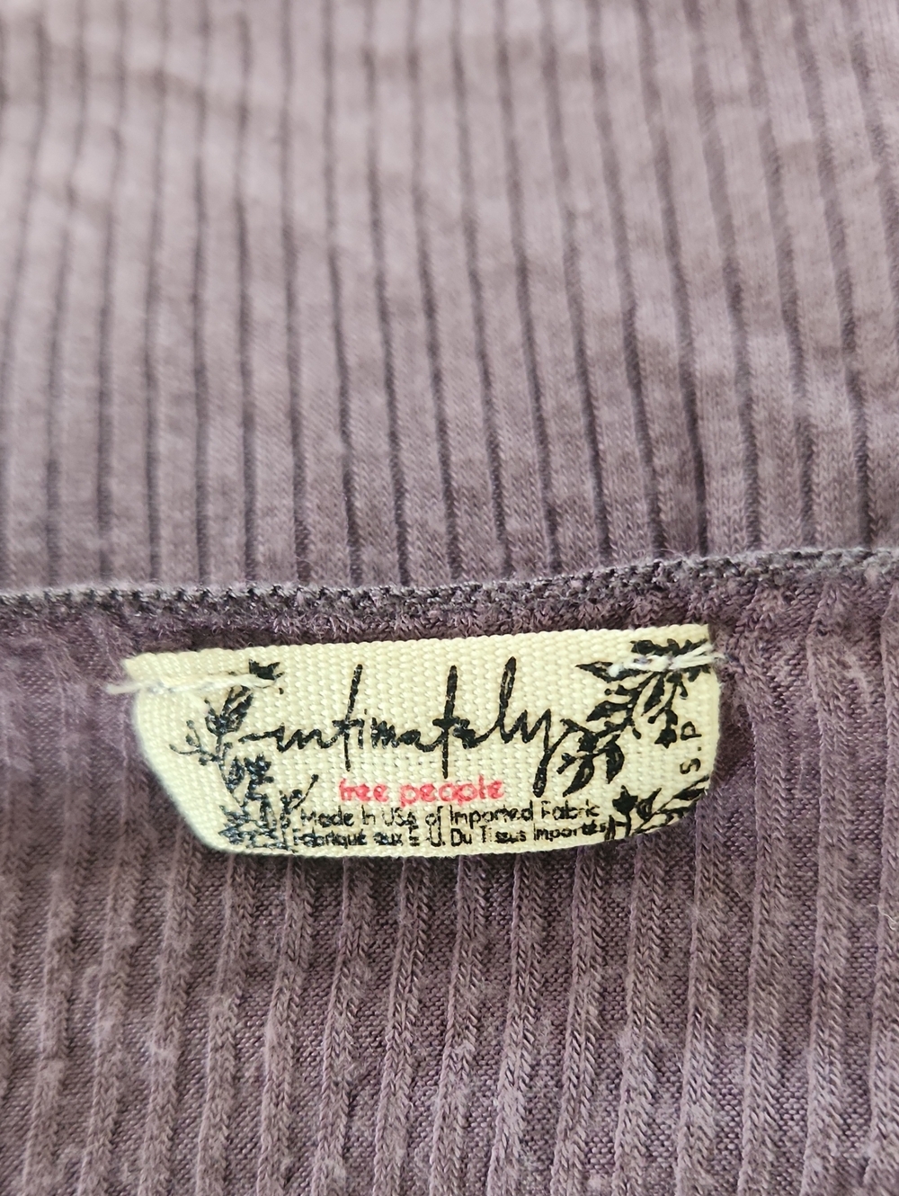 Free People Lavender Ribbed V-Notch Crop Tank - Picture 6 of 7